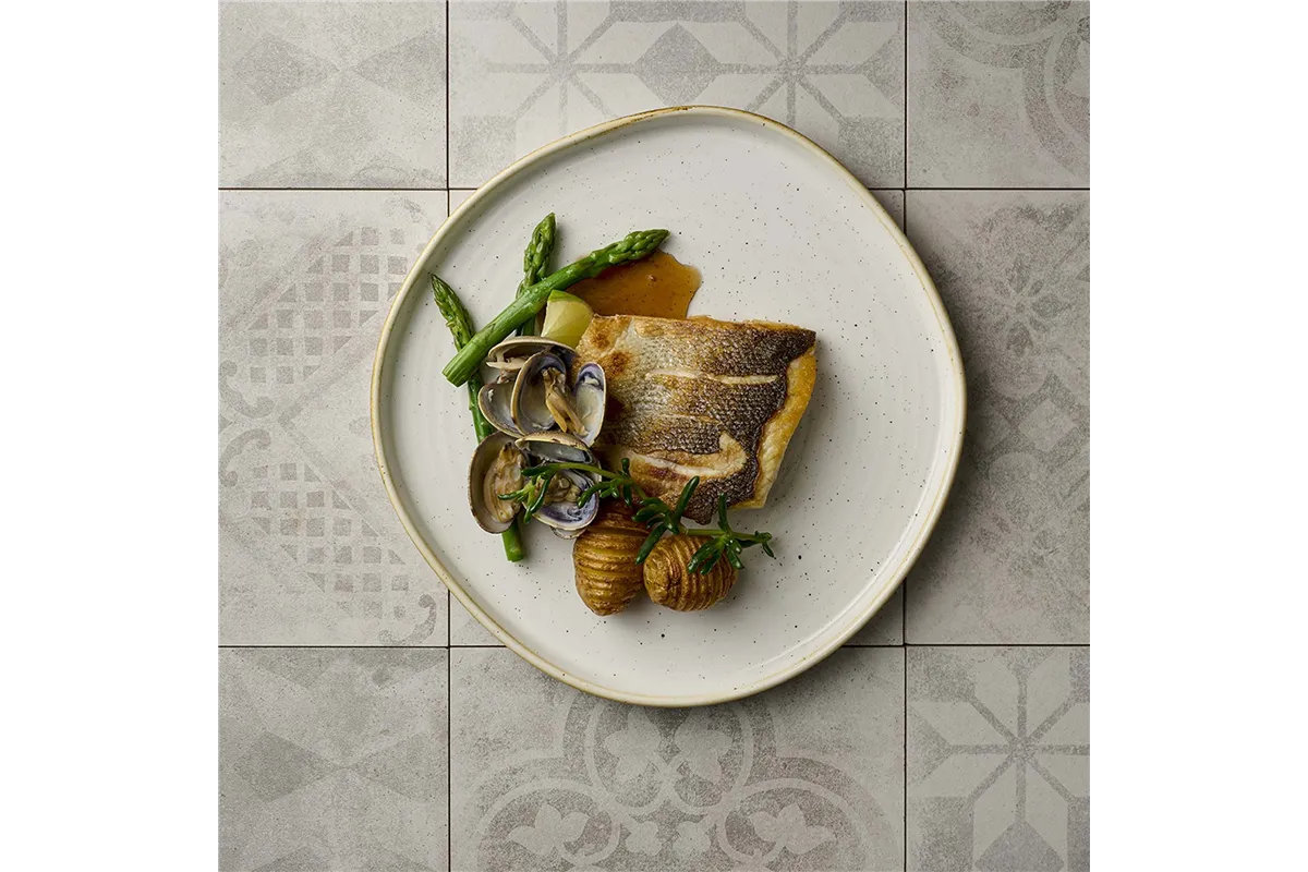 Talerz płytki z rantem Stonecast Barley White 260 mm x (H)20 Churchill SWHSWP261