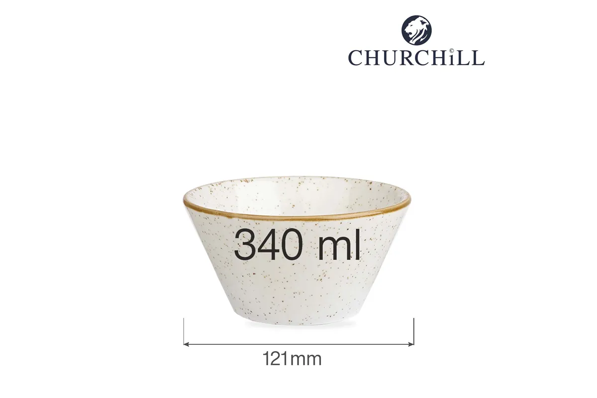 Miska konikalna Stonecast Barley White 340 ml Churchill SWHSZE121