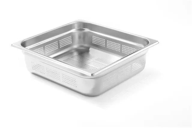Perforowany pojemnik ze stali nierdzewnej GN 2/3, (h)100 mm Chef de Cuisine 832486