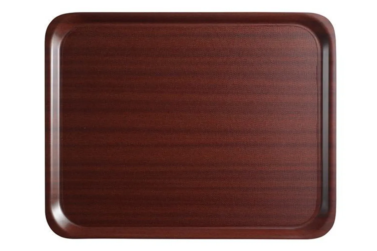 Taca do serwowania Mykonos, antypoślizgowa, w kolorze mahoniowym, owalna, o wym. 210x290 mm, Cambro CAMBRO MY2129E73 Taca do serwowania Mykonos, antypoślizgowa, w kolorze mahoniowym, owalna, o wym. 210x290 mm, Cambro CAMBRO MY2129E73