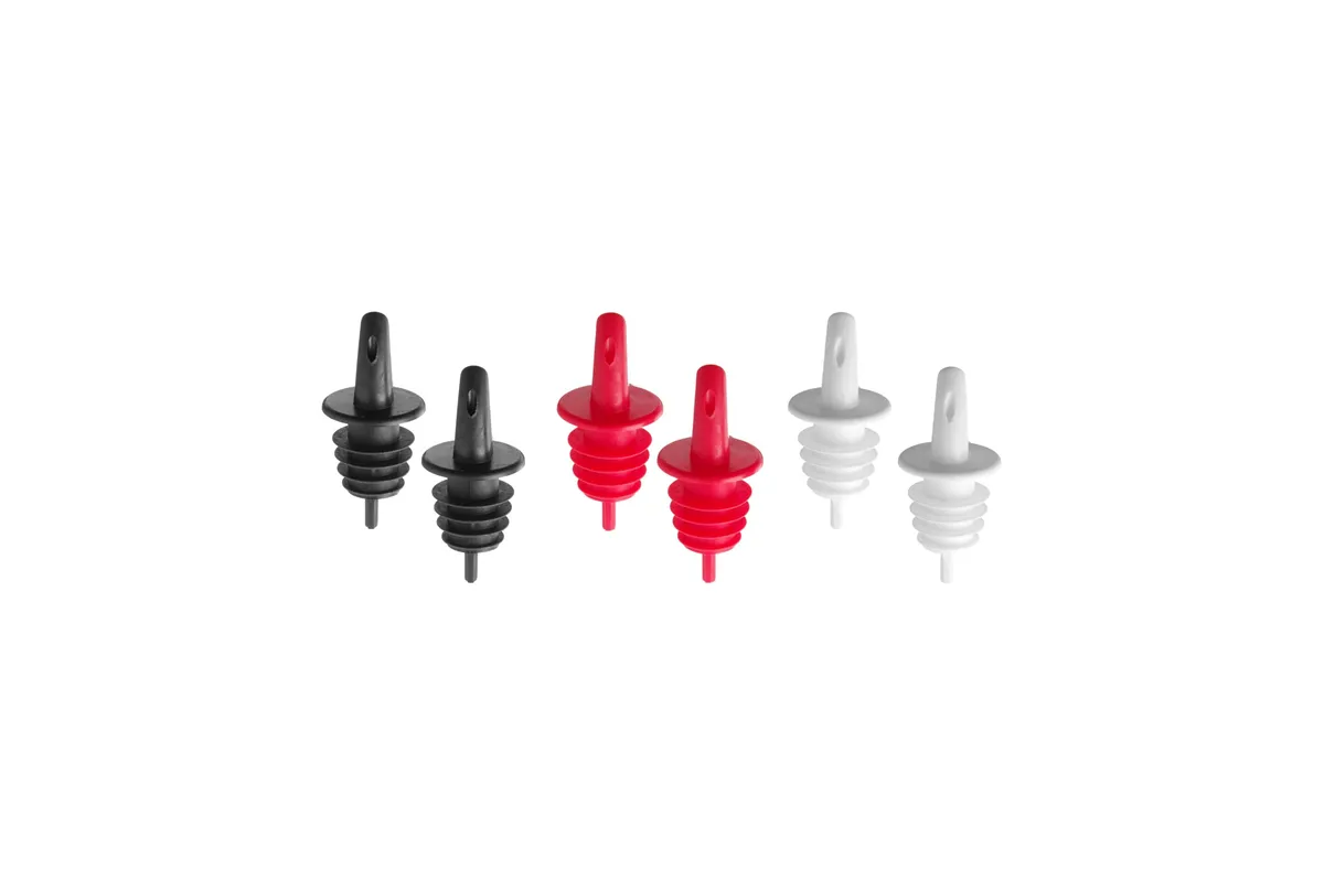 Nalewak barmański - zestaw 3 kolorów -  6 szt., 2 czarne, 2 białe, 2 czerwone, Bar Up Bar Up 599440