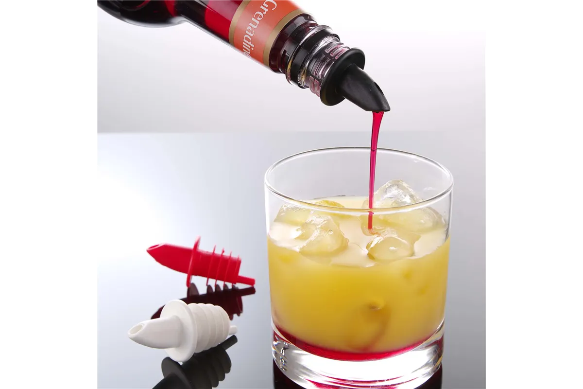 Nalewak barmański - zestaw 3 kolorów -  6 szt., 2 czarne, 2 białe, 2 czerwone, Bar Up Bar Up 599440