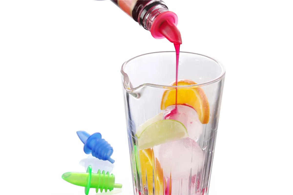 Nalewak barmański - zestaw 3 kolorów -  6 szt., 2 niebieskie, 2 czerwone, 2 zielone, Bar Up Bar Up 599457