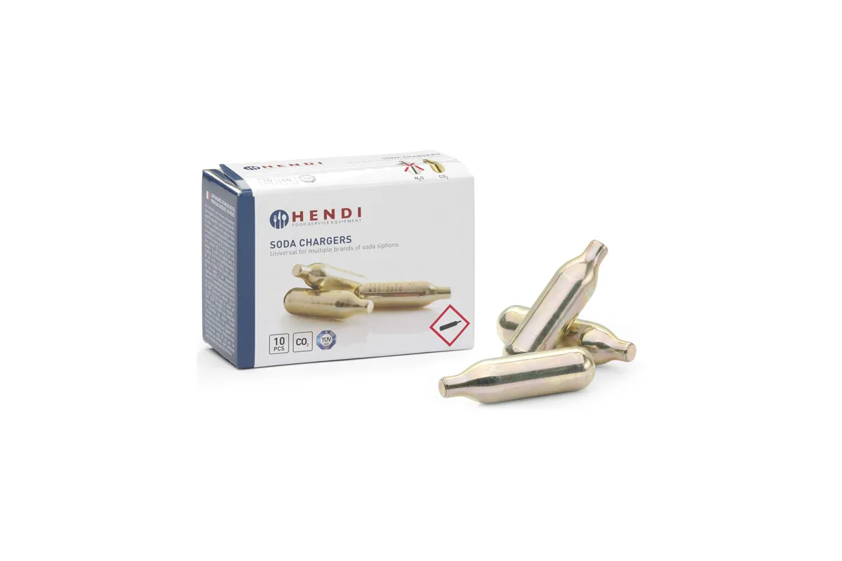 Naboje do wody sodowej CO2, jednorazowe, zestaw 10szt Bar Up 588406