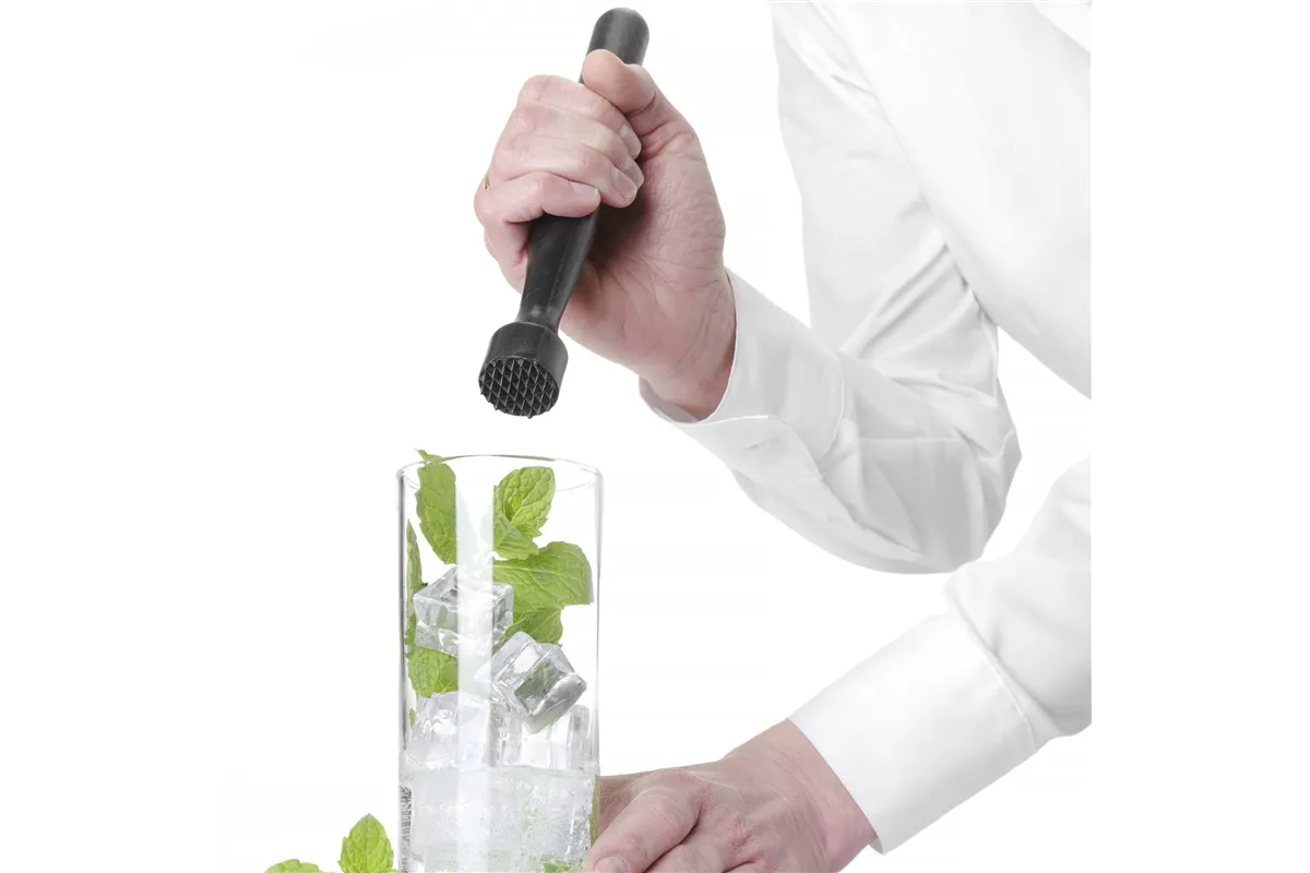 Muddler, moździerz barmański , Bar up, profilowany, kratka, czarny, ø34x207mm Bar Up 596739