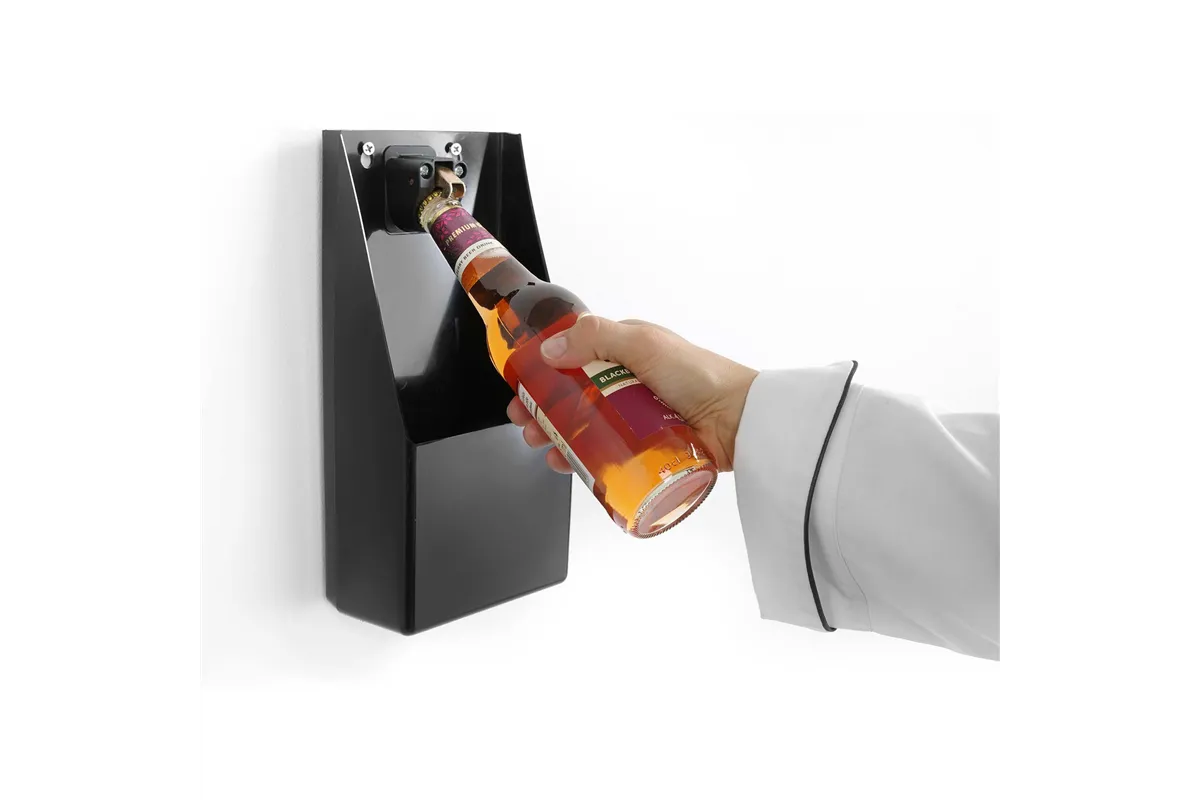 Otwieracz do butelek naścienny z pojemnikiem na kapsle, Bar up, 135x70x(H)295mm Bar Up 643914