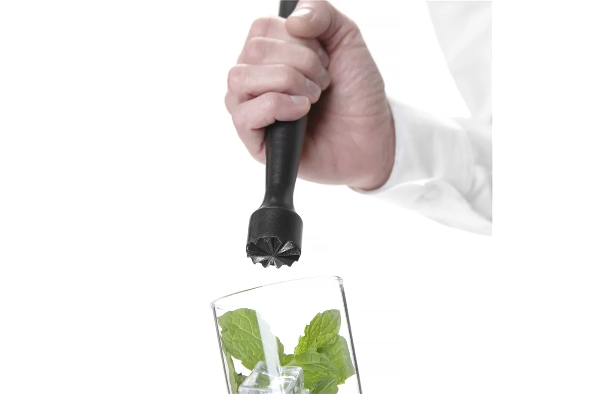 Muddler z tworzywa, Moździerz, Bar up, profilowany, gwiazdka, czarny, ø34x207mm Bar Up 596951