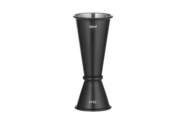Jigger - miara barmańska z pierścieniem, Bar up, 25ml / 50ml, czarny, ⌀45x(H)110mm Bar Up 596654