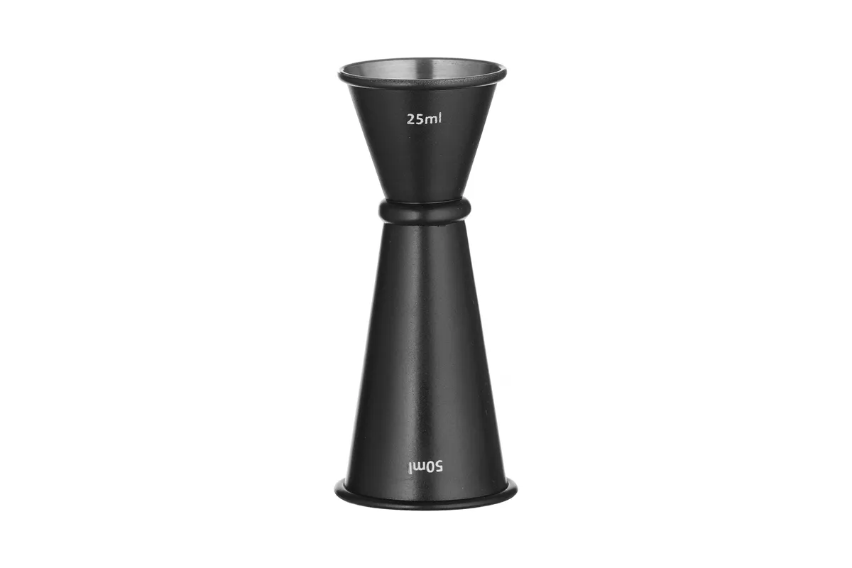 Jigger - miara barmańska z pierścieniem, Bar up, 25ml / 50ml, czarny, ⌀45x(H)110mm Bar Up 596654