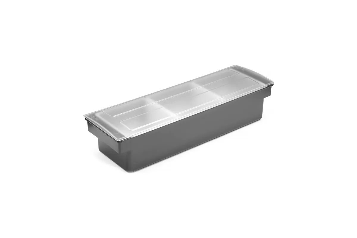 Pojemnik barmański na dodatki do drinków - 3 wkłady, Bar up, czarny, 480x150x(H)100mm Bar Up 552018