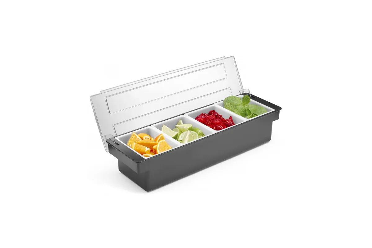 Pojemnik barmański na dodatki do drinków - 4 wkłady, Bar up, 480x150x(H)100mm Bar Up 552025