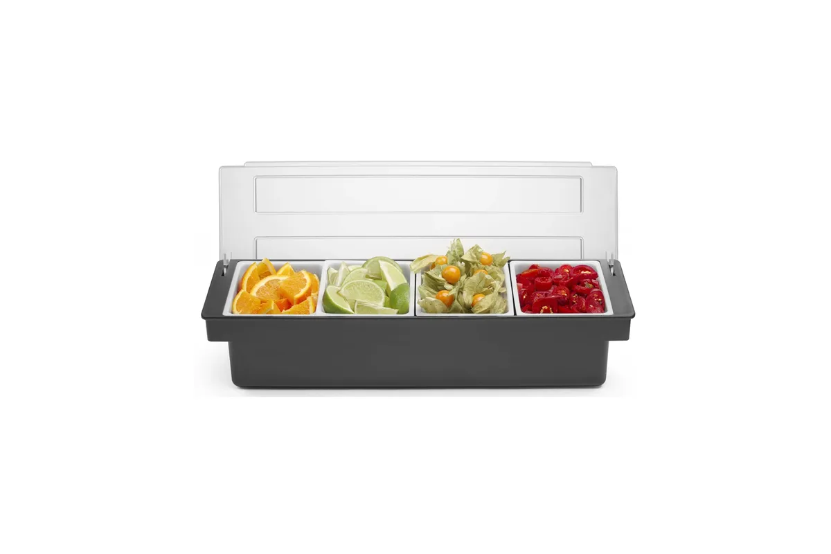 Pojemnik barmański na dodatki do drinków - 4 wkłady, Bar up, 480x150x(H)100mm Bar Up 552025