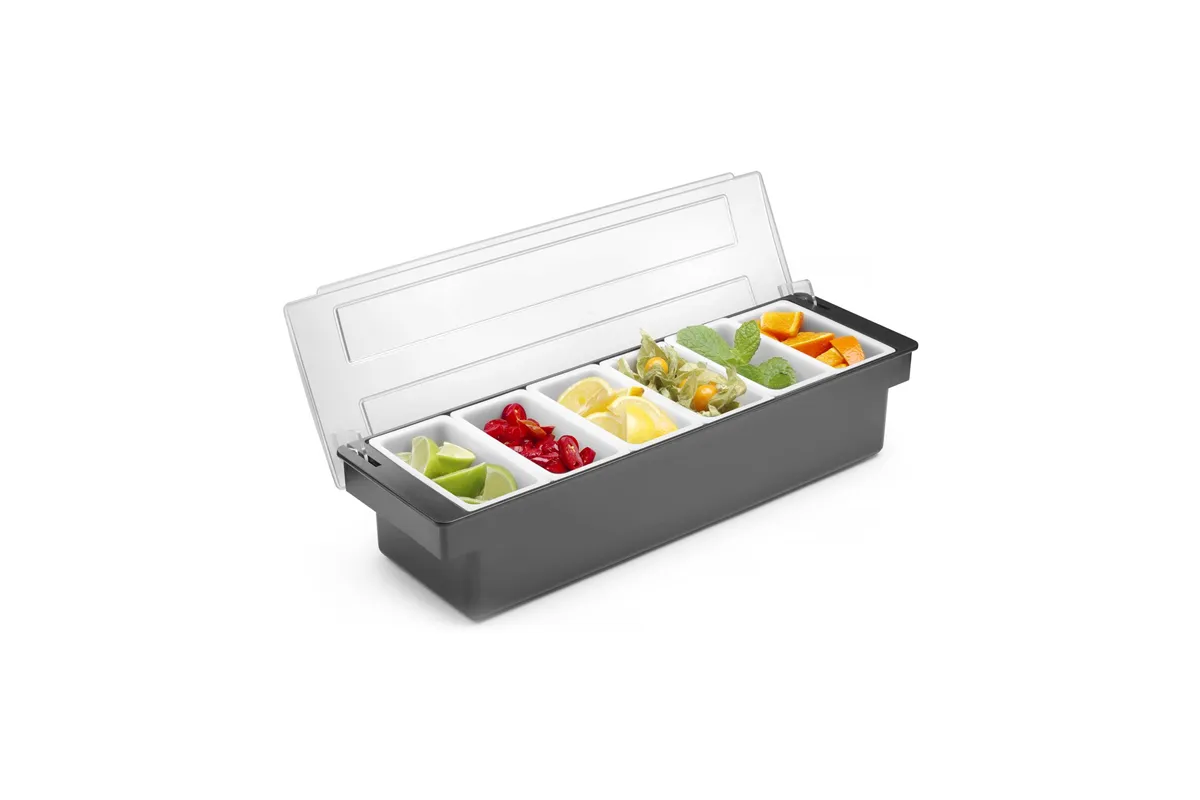 Pojemnik barmański na dodatki do drinków - 6 wkładów, Bar up, 480x150x(H)100mm Bar Up 552032