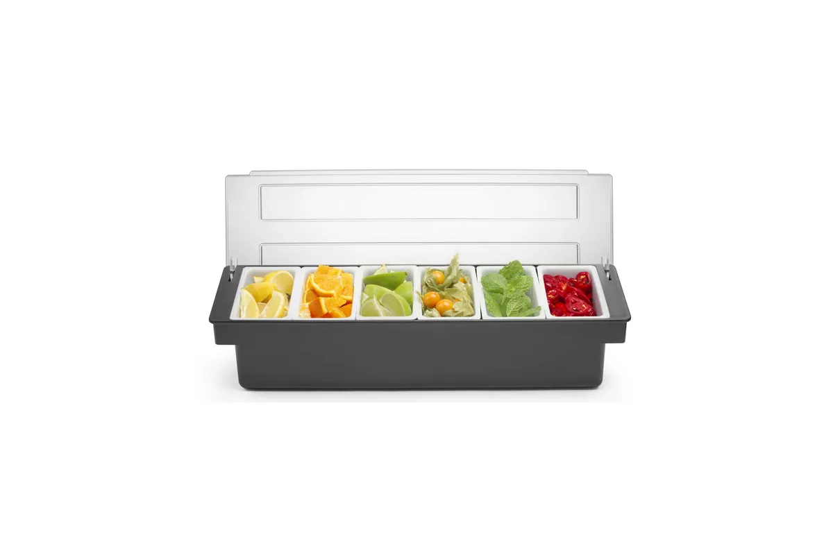 Pojemnik barmański na dodatki do drinków - 6 wkładów, Bar up, 480x150x(H)100mm Bar Up 552032