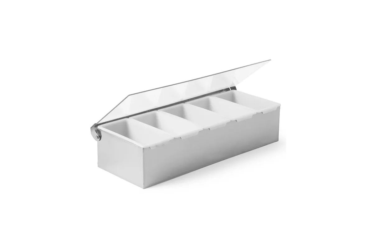 Pojemnik barmański na dodatki do drinków, Bar up, 5 kontenerów, 375x140x(H)90mm Bar Up 552100