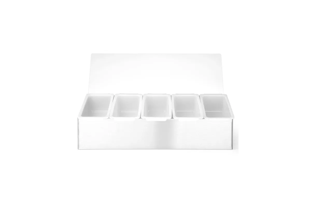 Pojemnik barmański na dodatki do drinków, Bar up, 5 kontenerów, 375x140x(H)90mm Bar Up 552100