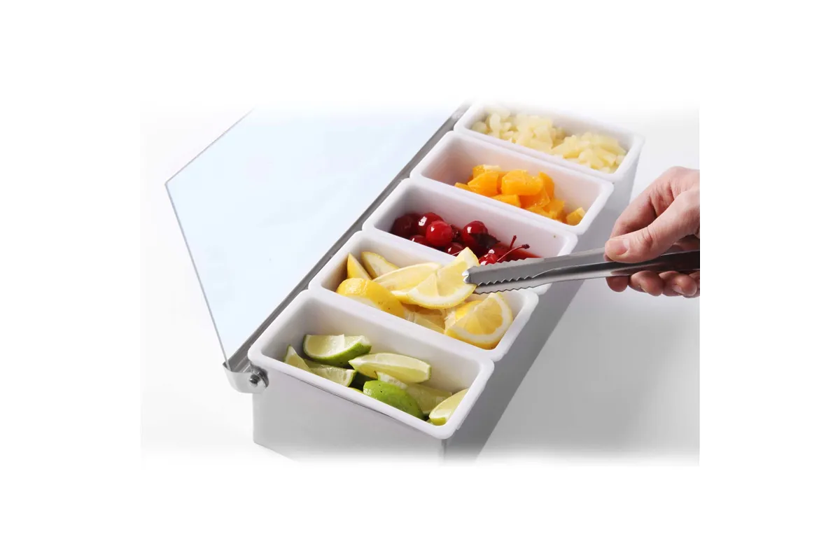 Pojemnik barmański na dodatki do drinków, Bar up, 5 kontenerów, 375x140x(H)90mm Bar Up 552100