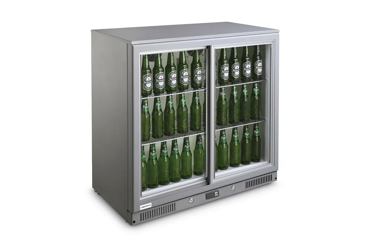 Chłodziarka barowa 198l dwudrzwiowa podblatowa Candour, stal nierdzewna, Barmatic Barmatic 233771