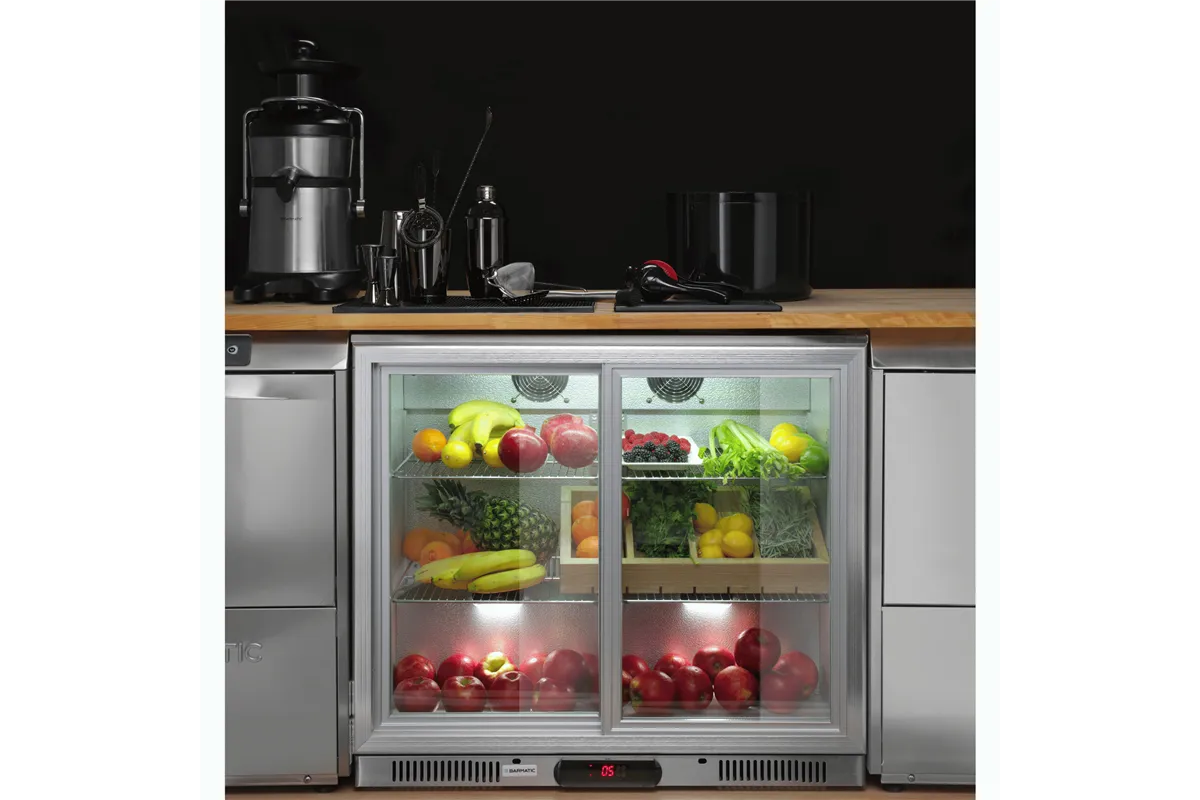 Chłodziarka barowa 198l dwudrzwiowa podblatowa Candour, stal nierdzewna, Barmatic Barmatic 233771