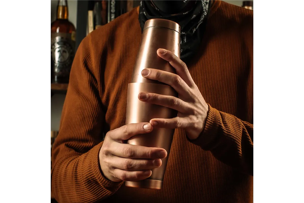 Shaker Boston 2-częściowy typu TIN&TIN antyczna miedź 700 ml + 500 ml BarFly M37009ACP