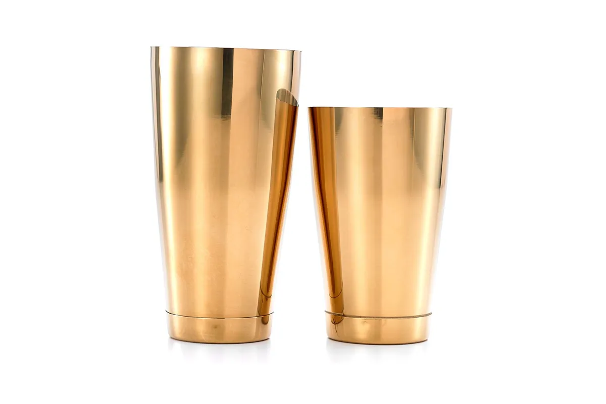 Shaker Boston 2-częściowy typu TIN&TIN złoty 700 ml + 500 ml BarFly M37009GD