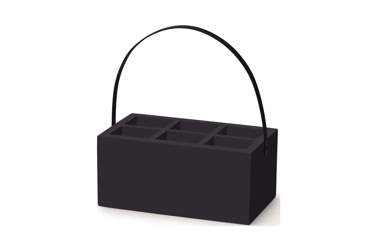 Skrzynka z uchwytem na akcesoria stołowe Madeira Black 280x180x120 mm Fine Dine 504888