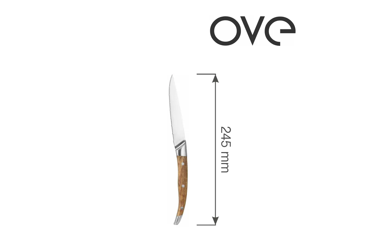 Nóż do steków i pizzy Mykonos, OVE, - zestaw 6 szt. Ove 782866