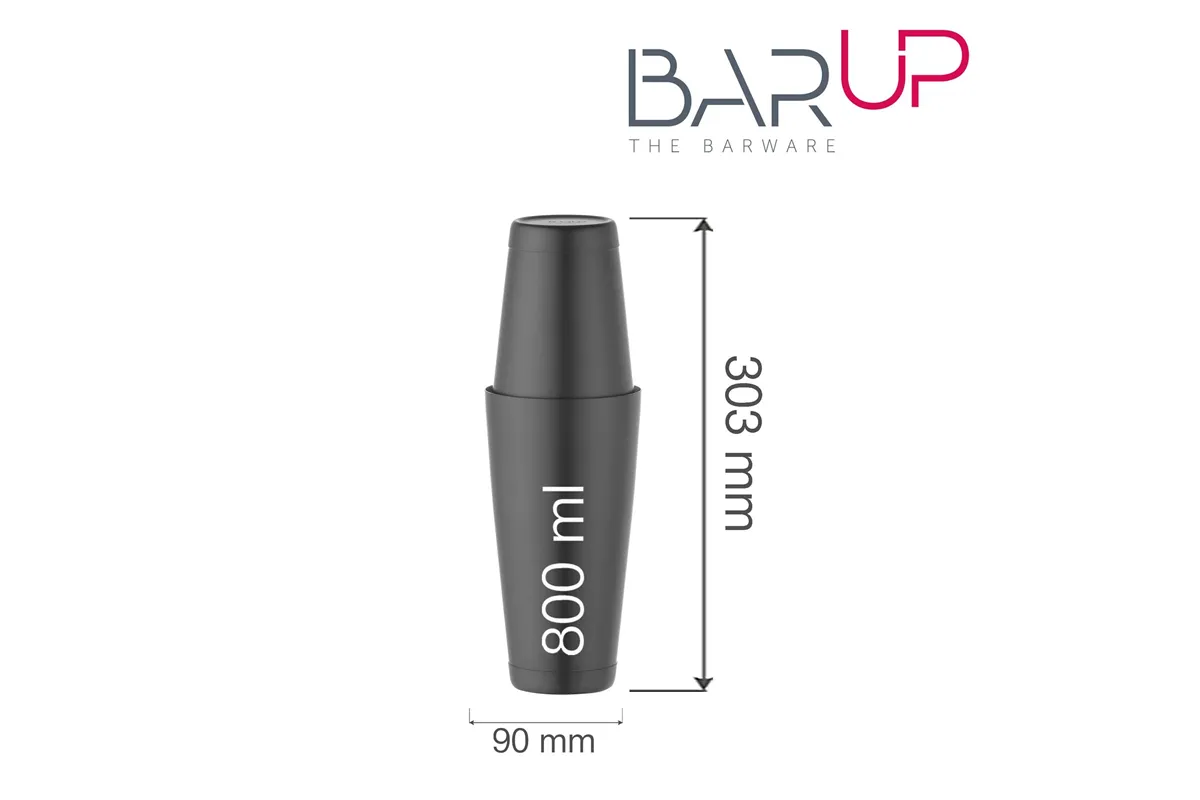 Shaker bostoński Tin-on-Tin, Bar up, 0,8L, czarny, ø90mm Bar Up 596418