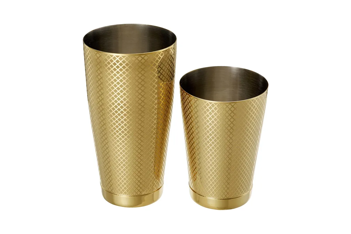 Shaker tin tin Diamond Lattice, złoty, Barfly, 830/530ml BarFly M37200GD