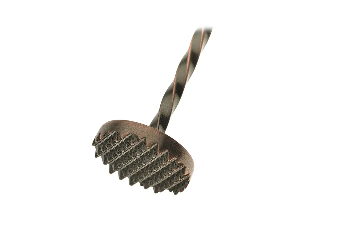 Łyżka barmańska z tłuczkiem, 300mm, antyczna miedź, Barfly BarFly M37018ACP