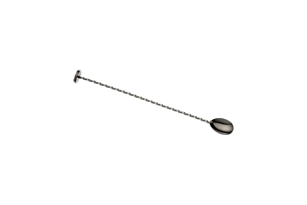 Łyżka barmańska z tłuczkiem, 300mm, czarna, Barfly BarFly M37018BK