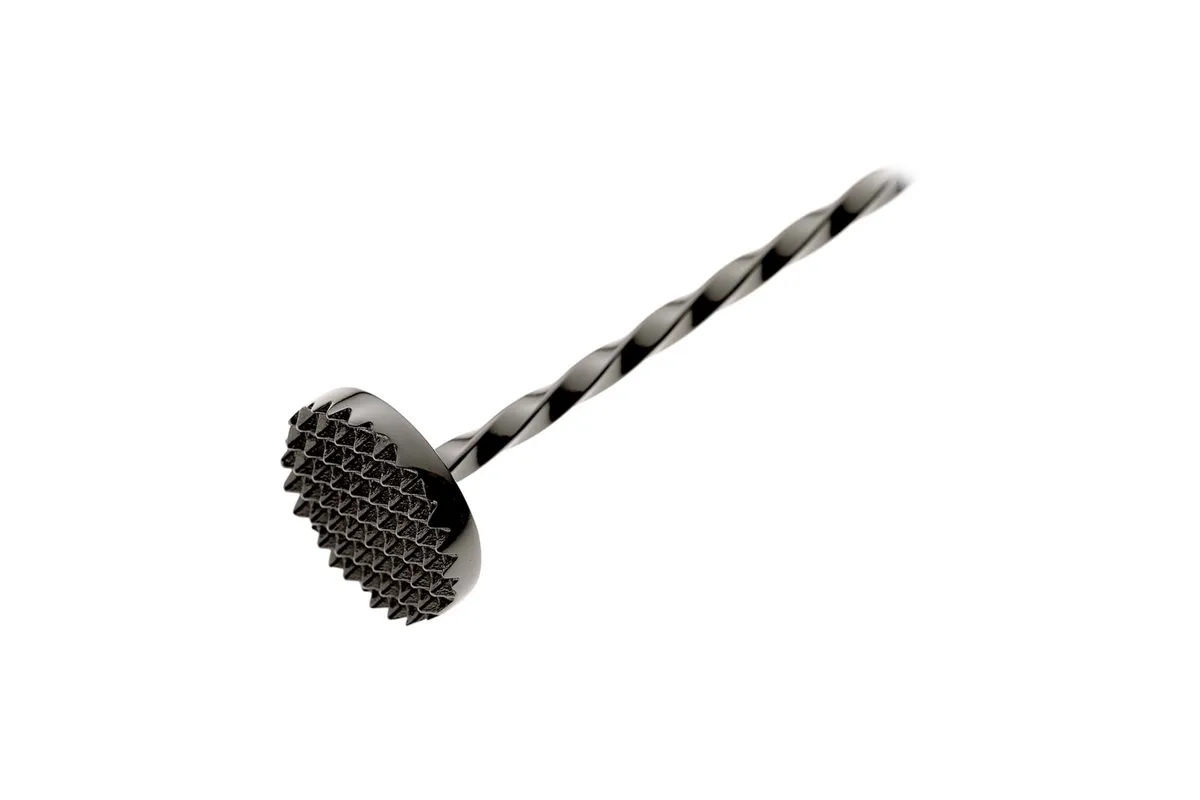 Łyżka barmańska z tłuczkiem, 300mm, czarna, Barfly BarFly M37018BK