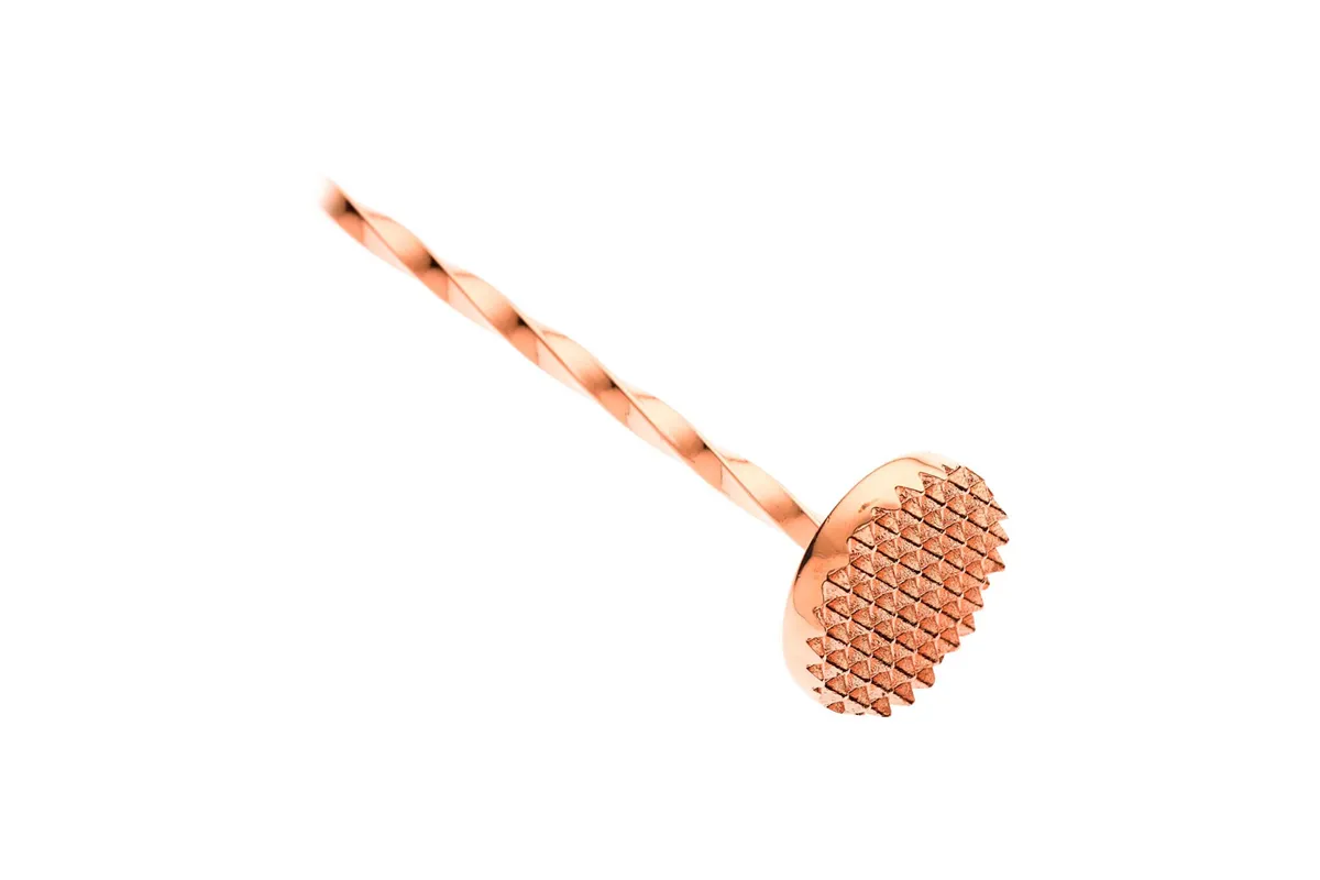 Łyżka barmańska z tłuczkiem, 300mm, miedziana, Barfly BarFly M37018CP