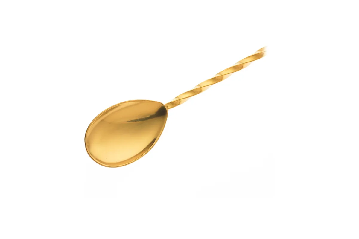 Łyżka barmańska z tłuczkiem, 300mm, złota, Barfly BarFly M37018GD