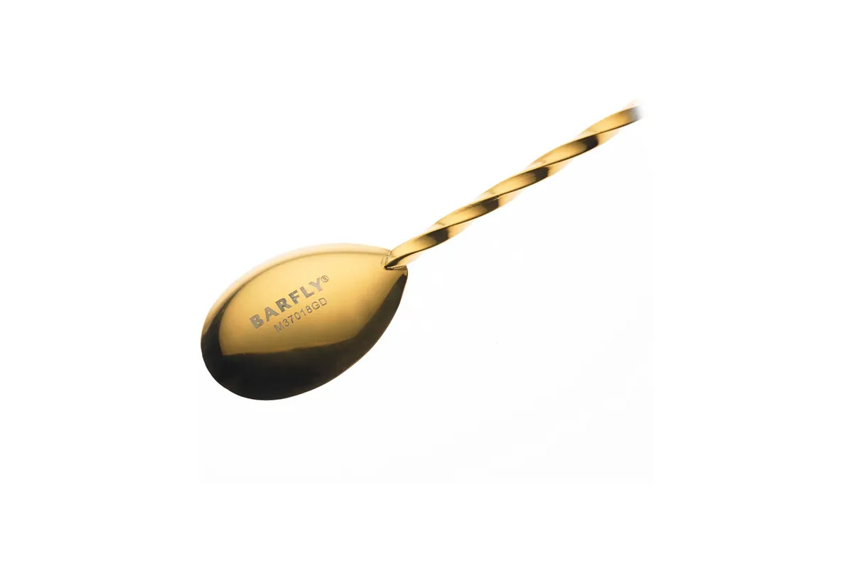 Łyżka barmańska z tłuczkiem, 300mm, złota, Barfly BarFly M37018GD