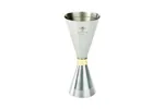 Jigger - Miarka barmańska Slim Style, 2 oz. 30/60ml, stal nierdzewna ze złotą obwódką, Barfly BarFly M37096