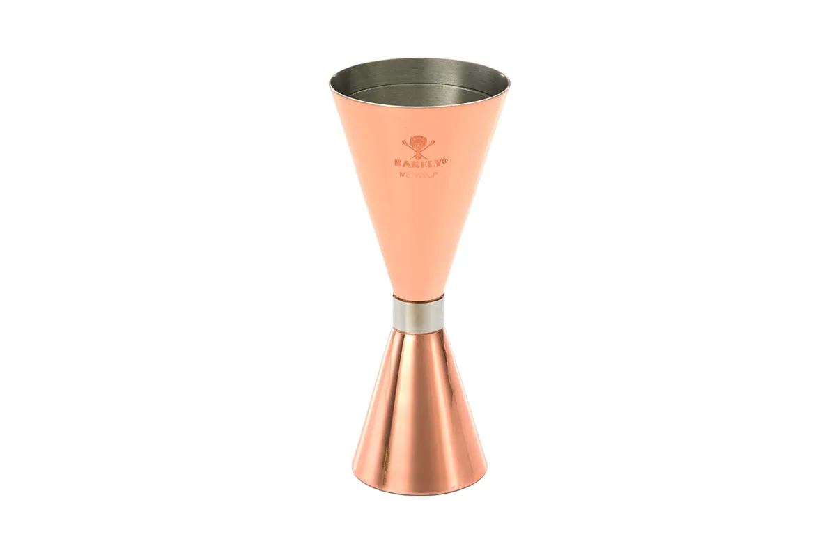 Jigger - Miarka barmańska Slim Style, 2 oz., 30/60 ml miedziana ze stalową obwódką, Barfly BarFly M37090CP