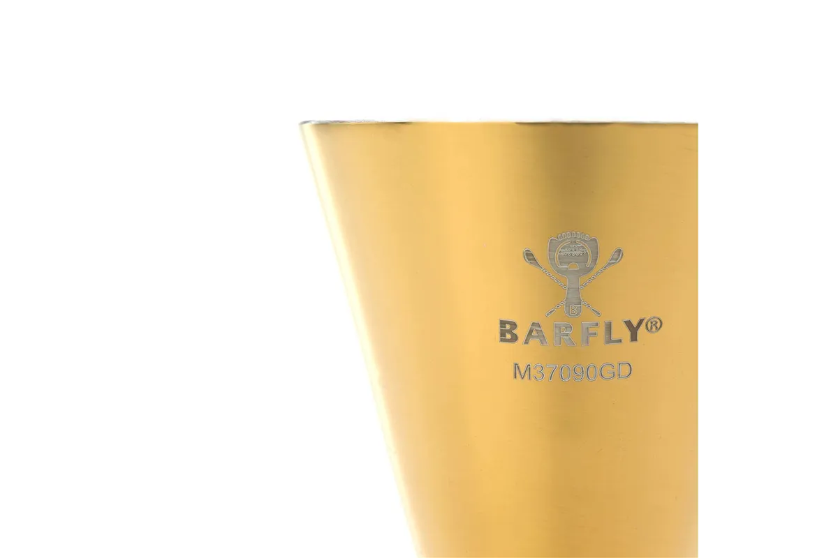 Jigger - Miarka barmańska Slim Style, 2 oz., 30/60 ml, złota ze stalową obwódką, Barfly BarFly M37090GD