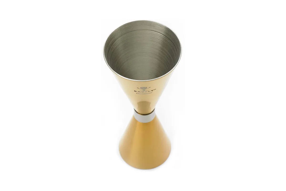 Jigger - Miarka barmańska Slim Style, 2 oz., 30/60 ml, złota ze stalową obwódką, Barfly BarFly M37090GD