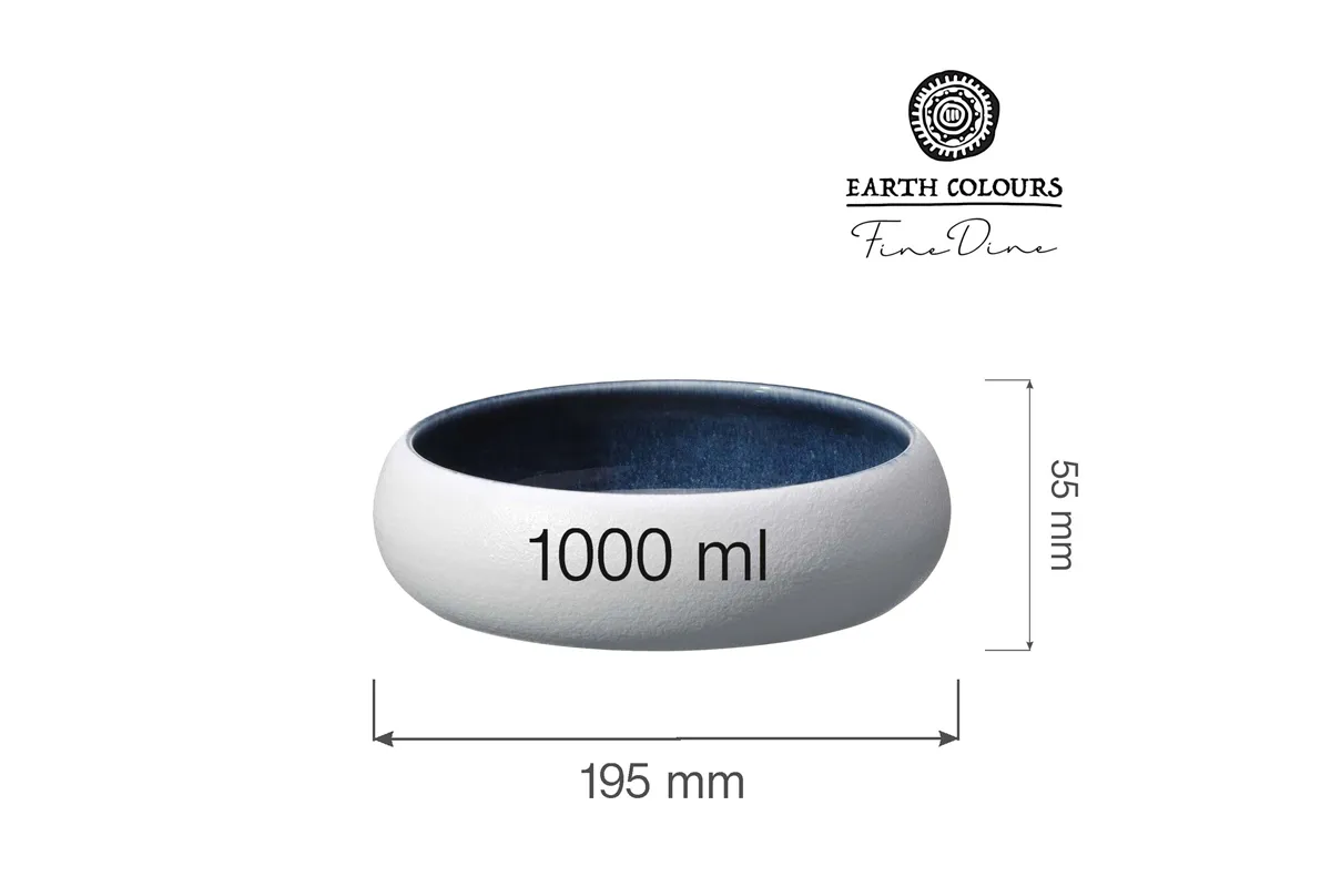 Miska Goro White Blue 195 mm, 1000 ml Fine Dine 768631