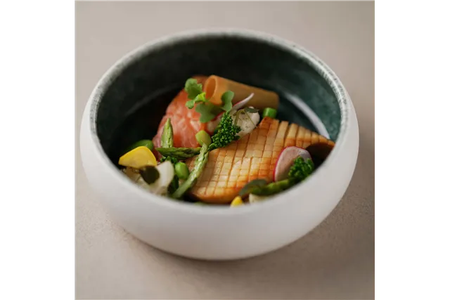Miska Goro White Green 165 mm, 650 ml Fine Dine 768655