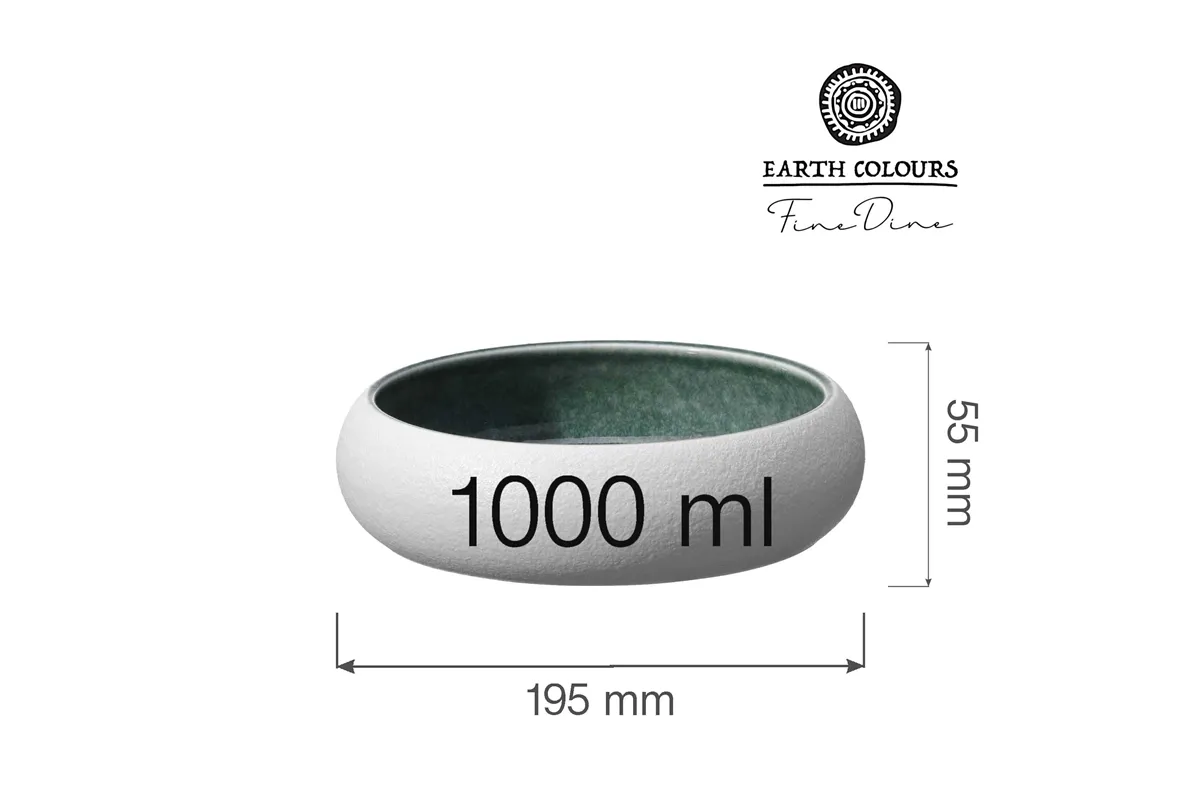 Miska Goro White Green 195 mm, 1000 ml Fine Dine 768662