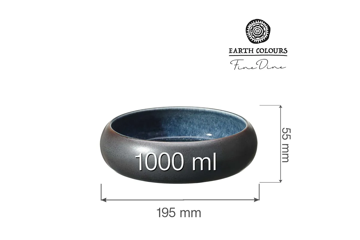 Miska Goro Brown Blue 195 mm, 1000 ml Fine Dine 768693