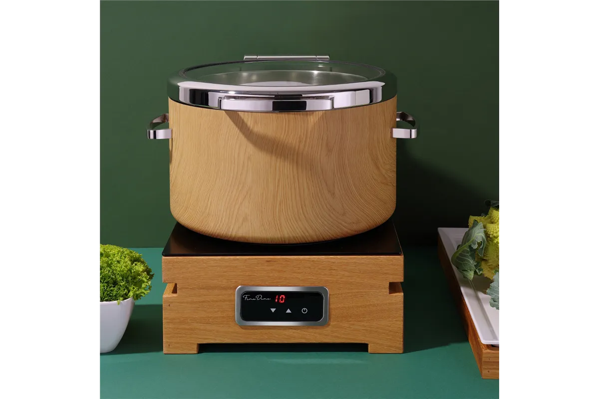 Podgrzewacz indukcyjny okrągły 11l ze szklaną pokrywą De Luxe Madeira Fine Dine 473542