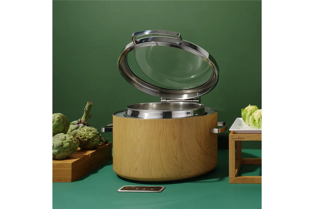Podgrzewacz indukcyjny okrągły 11l ze szklaną pokrywą De Luxe Madeira Fine Dine 473542