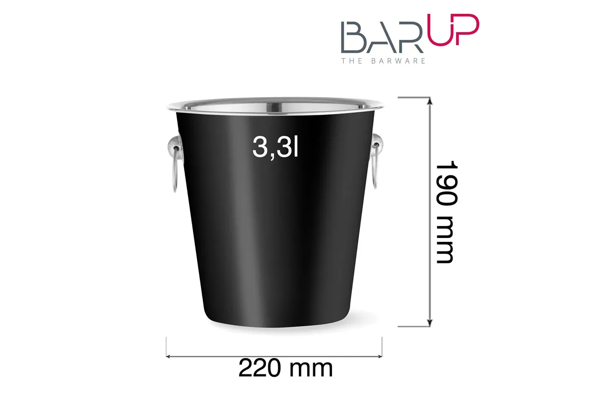 Wiadro do szampana, BarUp, 3,3L, czarny, ⌀220x(H)190mm BarUp 594049