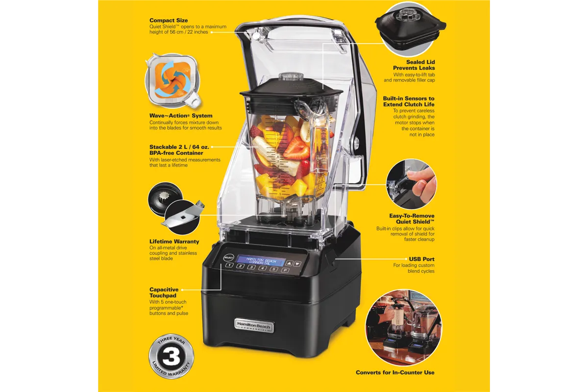 Blender barmański HBH755R-CE Eclipse® 2l 1000W, Hamilton Beach Commercial Hamilton Beach Commercial HBH755R-CE