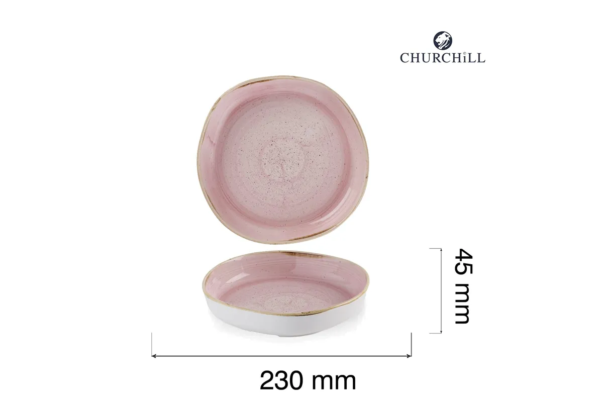 Talerz organiczny z wysokim rantem Stonecast Petal Pink, 230mm Churchill SPPSWOB21