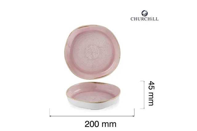 Talerz organiczny z wysokim rantem Stonecast Petal Pink, 200mm Churchill SPPSWOB11 Talerz organiczny z wysokim rantem Stonecast Petal Pink, 200mm Churchill SPPSWOB11