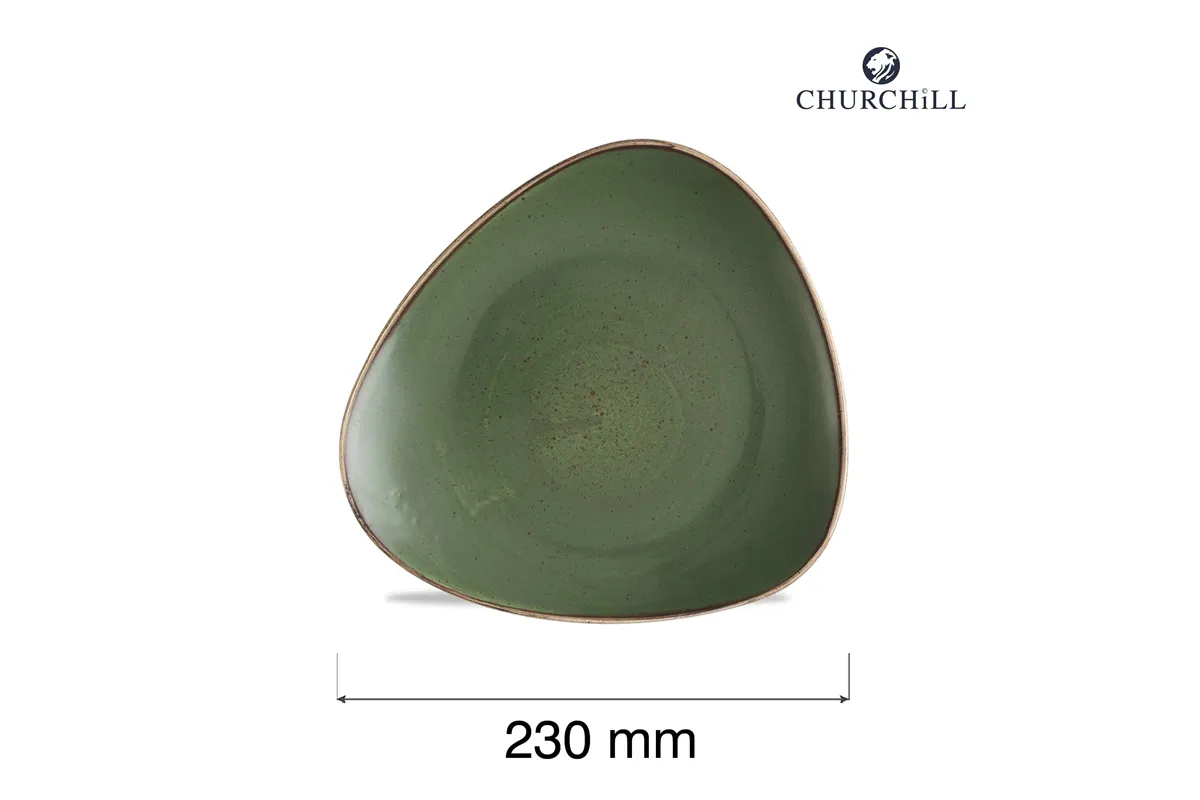 Talerz trójkątny Stonecast Sorrel Green, 230mm Churchill SSRSTR91